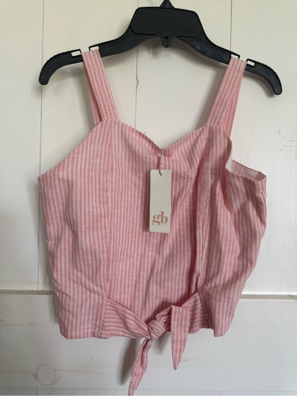 Gianni Bini Pink Striped Tie-Front Cami Tank